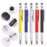 Custom Imprinted Multi-tool Pen 6 in 1 with Level Gauge Ruler