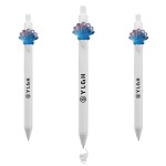 Custom Engraved Click Pen w/ Clear Blue Shell
