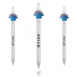 Custom Engraved Click Pen w/ Clear Blue Shell