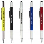 7 In 1 Plastic Tool Pen w-Stylus Custom Imprinted