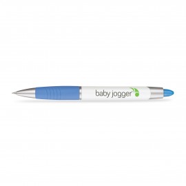 Paper Mate Element White Barrel - Black Ink - Pale Blue Logo Branded