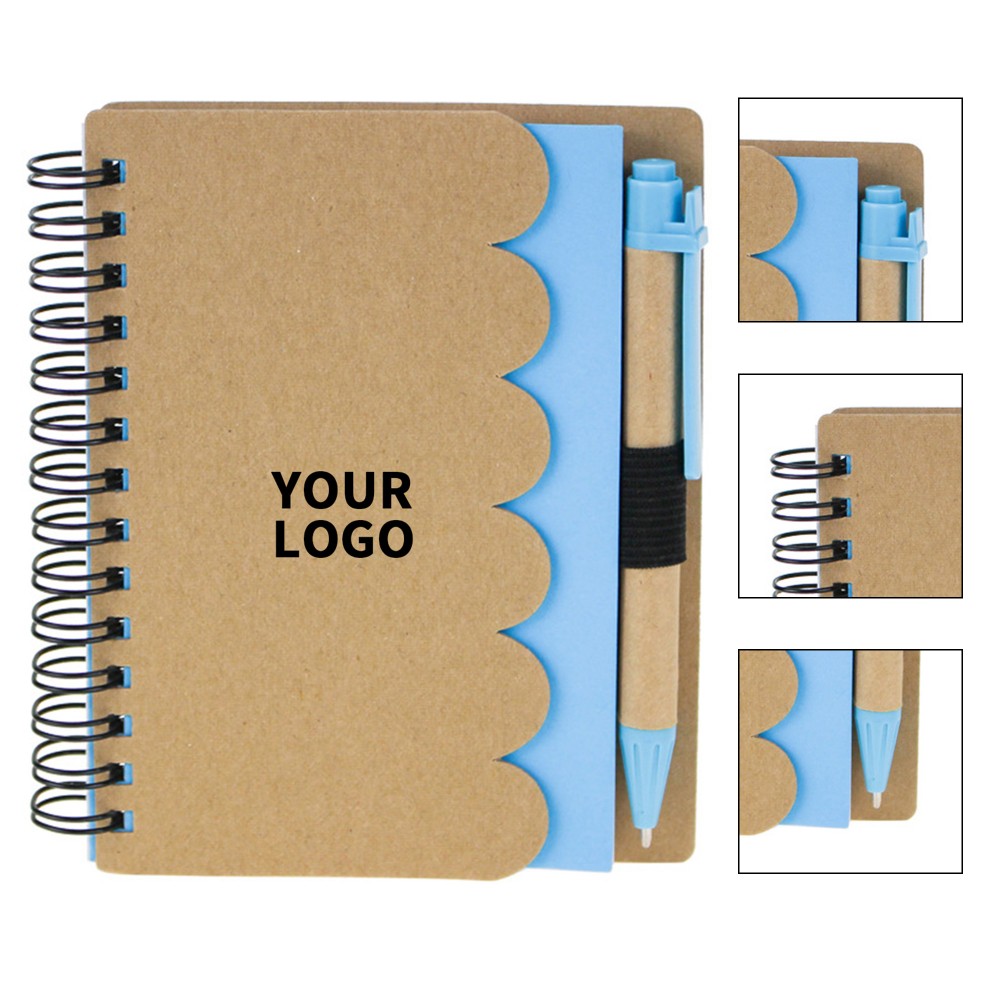 Eco Kraft Notebook With Pen 4" x 5" Logo Branded