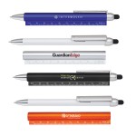 Custom Engraved 3 in 1 Plastic Ruler, Stylus Ball Point Pen