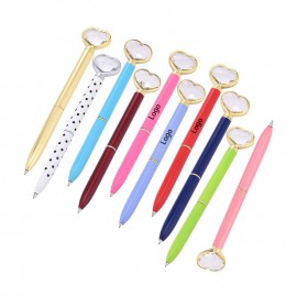 Metal Ball Pen with Heart Shape Crystal Diamond Custom Engraved  Metal Ball Pen with Heart Shape Crystal Diamond Custom Engraved