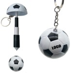 Custom Imprinted Football Shaped Pen With Keychain