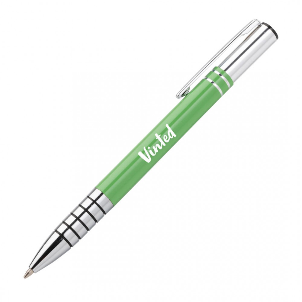 Gerald Clicker Pen - Lime Green Logo Branded