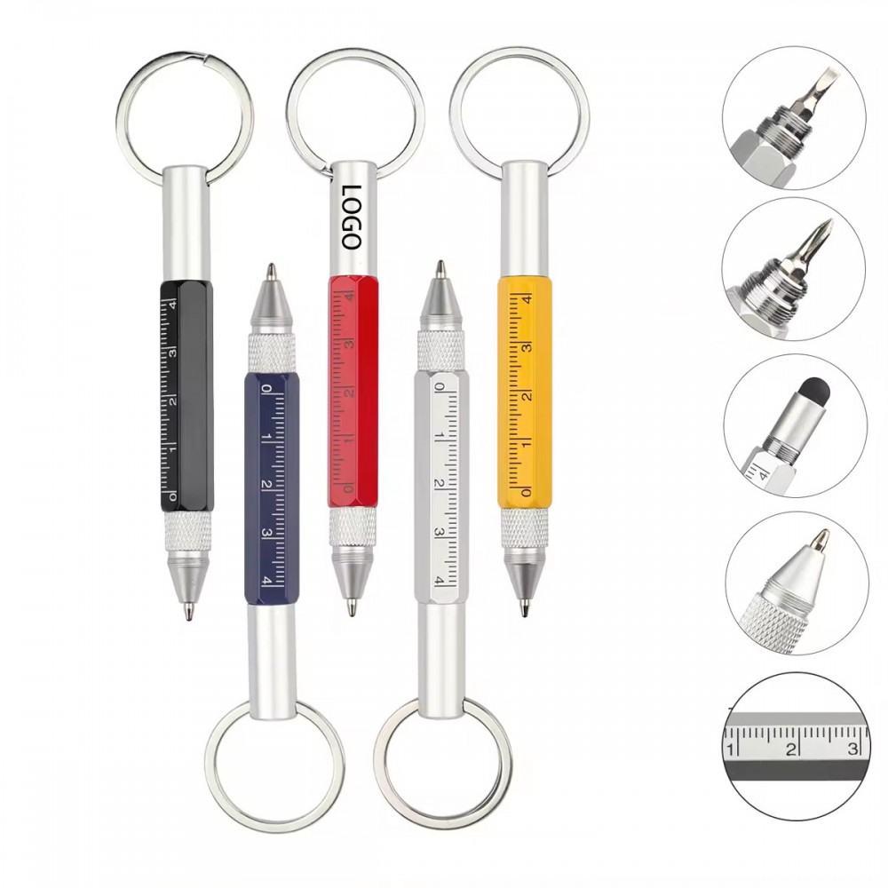 Custom Engraved Multi-function Ballpoint Pen with Screwdriver Ruler Custom Engraved Multi-function Ballpoint Pen with Screwdriver Ruler
