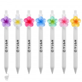 Custom Engraved Click Pen w/ 5-Petaled Flower