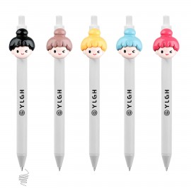 Custom Imprinted Click Activated Pen With Girl Head