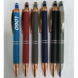 Custom Engraved Stylus Touch Screen Pen With Rubber Coating