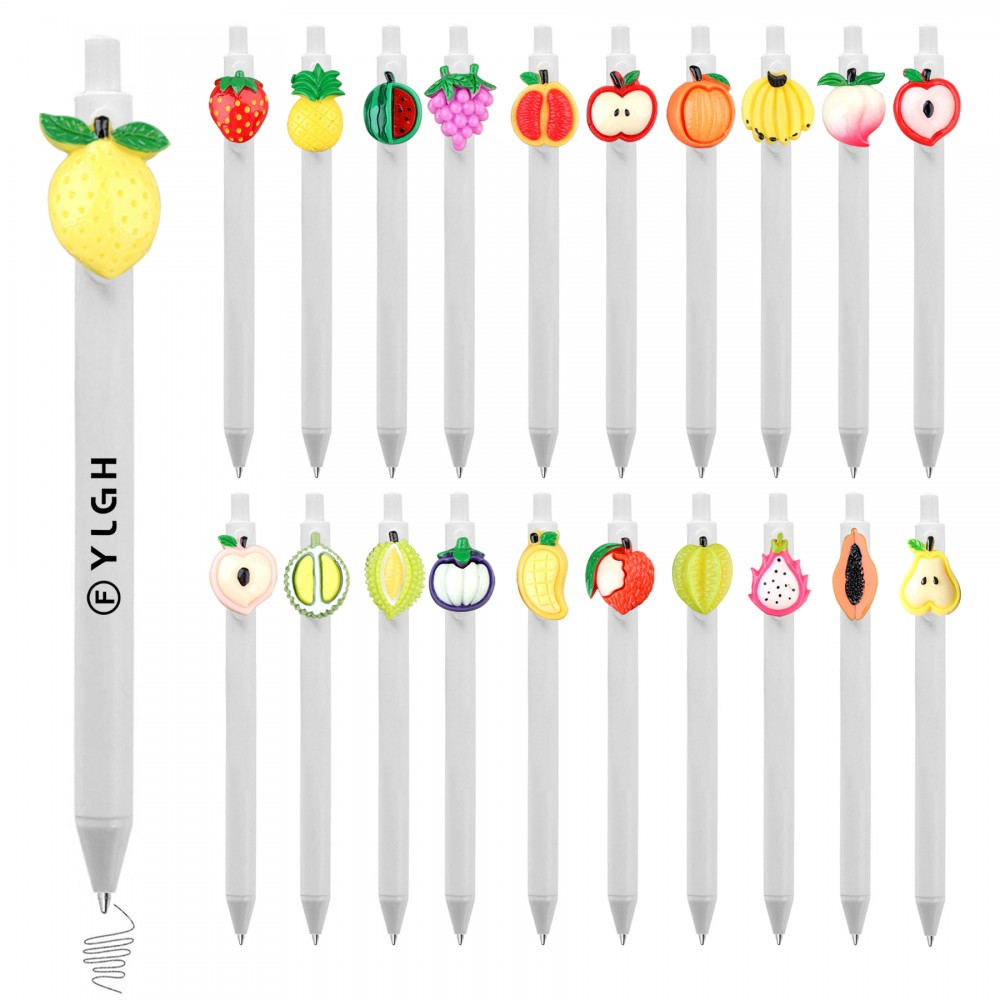 Custom Imprinted Click Activated Pen With Multi Fruits Piece