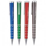 Bling Metal Twist Action Ballpoint Pen w/ Chrome Accent Logo Branded