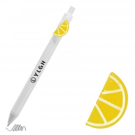 Logo Branded Click Pen w/ Flat Lemon Segment