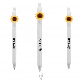 Sun Flower Click Activated Pen Logo Branded