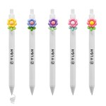 Logo Branded Click Pen w/ Stem Flower