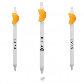 Click Activated Pen With Orange Segment Pulp Custom Engraved