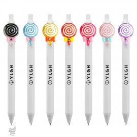 Logo Branded Click Activated Pen With Diamond Lollipop