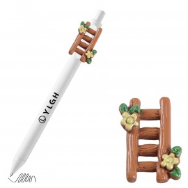 Logo Branded Click Activated Pen with Flower Ladder