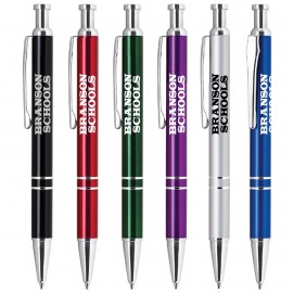 Logo Branded Lola Ballpoint Pen w/Silver Accent  Logo Branded Lola Ballpoint Pen w/Silver Accent