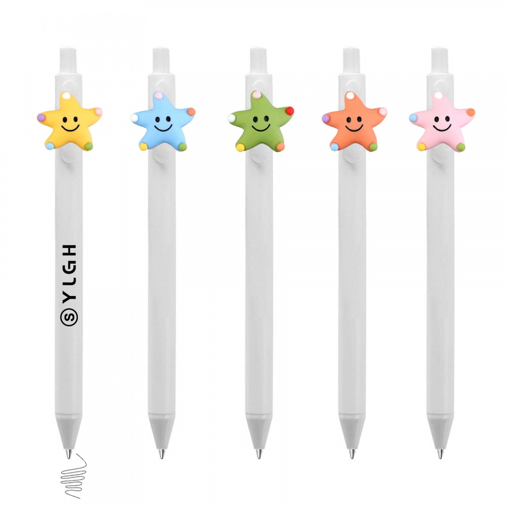 Custom Imprinted Click Pen w/ Smile Star