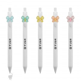 Click Activated Pen With Translucent Butterfly Custom Engraved
