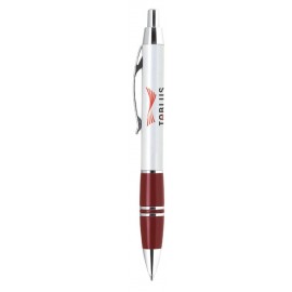 Inca-7 Aluminum Ballpoint Click Action Pen w/Pearl White Barrel Custom Imprinted