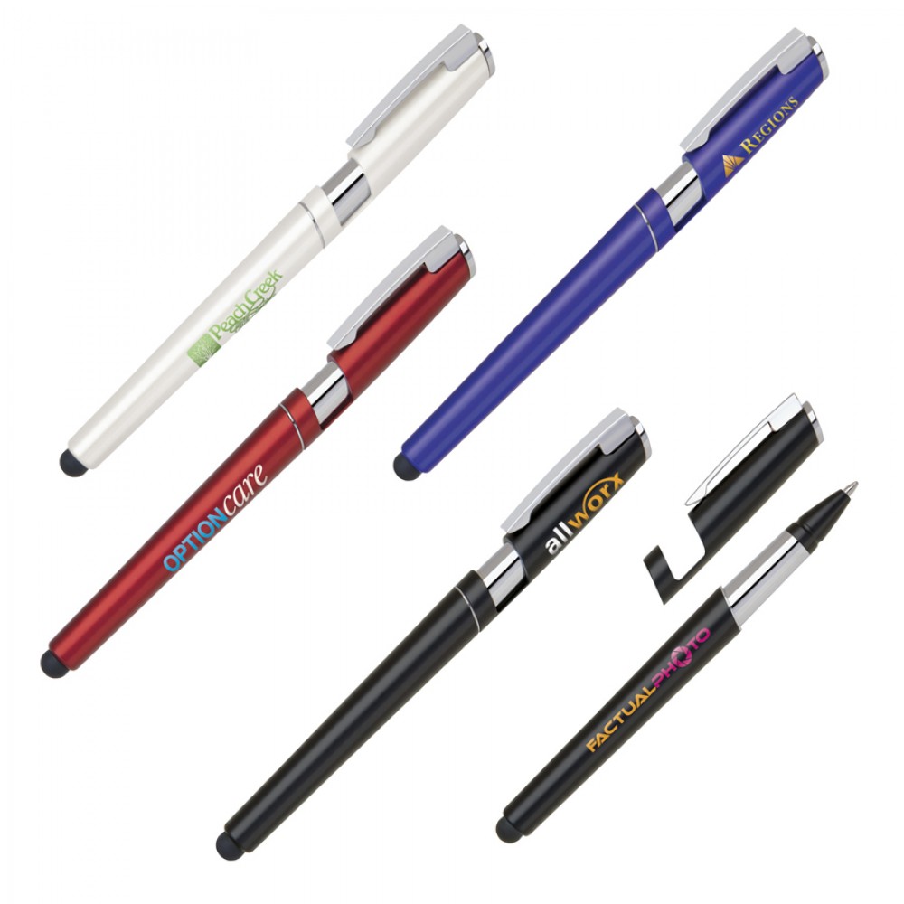 3-In-1 Stylus Smartphone Holder & Pen (Plastic) Custom Imprinted