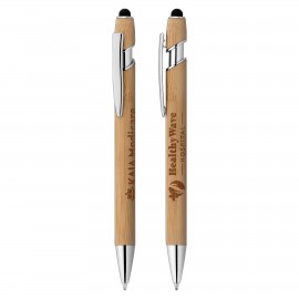 Custom Imprinted Ellipse Bamboo Stylus Pen