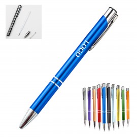 Custom Engraved Metal Press Style Ballpoint Pen  Custom Engraved Metal Press Style Ballpoint Pen