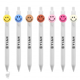 Logo Branded Click Pen w/ Smile Face