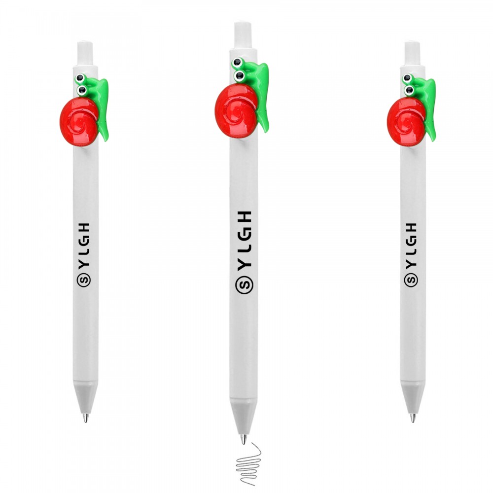Logo Branded Click Pen w/ Snail