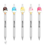 Click Activated Pen With Cream Popsicle Logo Branded