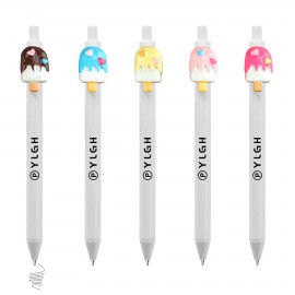 Click Activated Pen With Cream Popsicle Logo Branded