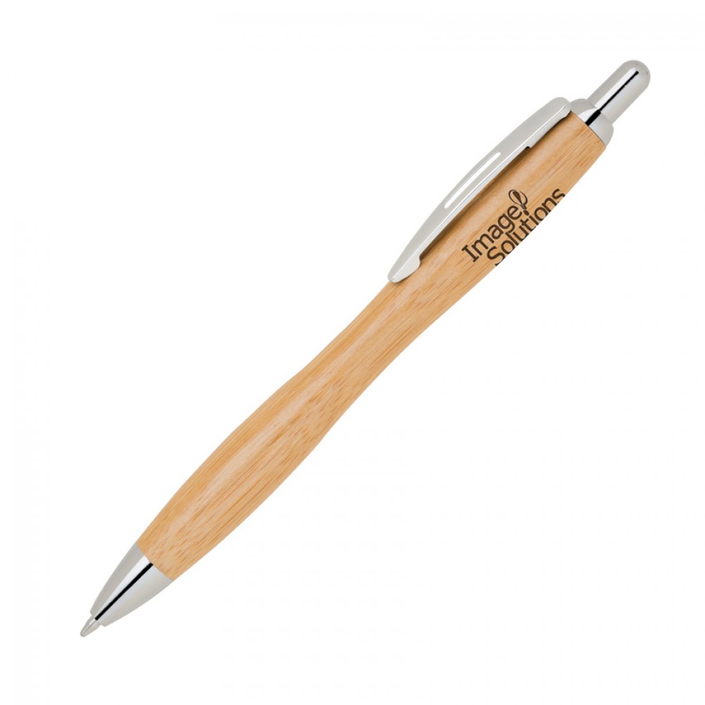 Bamboo-I Chrome Ballpoint Pen Logo Branded