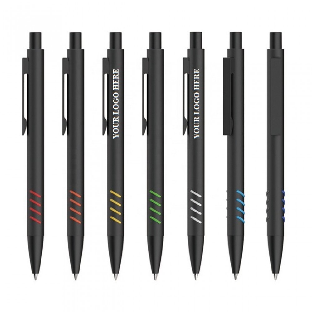Custom Engraved Black Matte Metal Body Click Ballpoint Pen