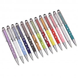 Logo Branded 2 in 1 Carved Ball Pen and Stylus
