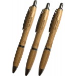 Custom Engraved Reusable Sustainable Retractable Bamboo Ballpoint Pens