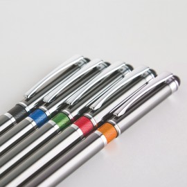 Logo Branded Metal Gear Milled Ring Pen.