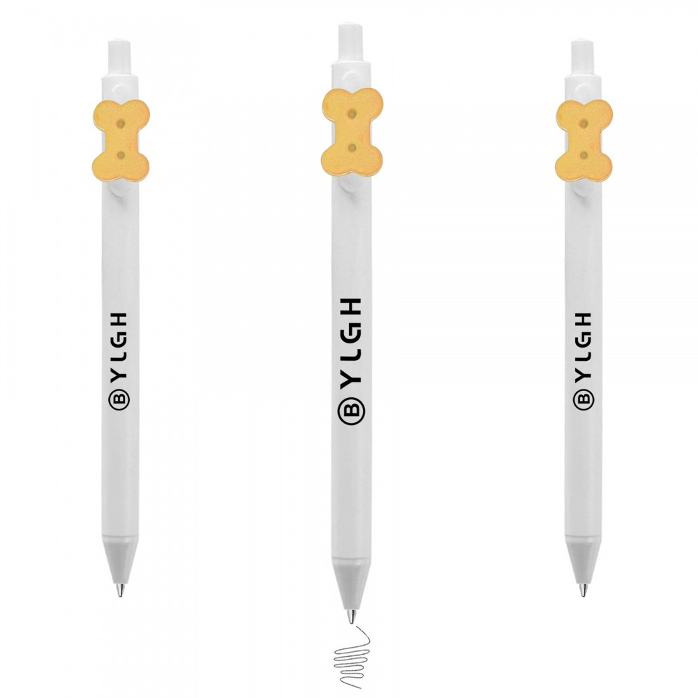 Logo Branded Click Pen w/ Bone Biscuit