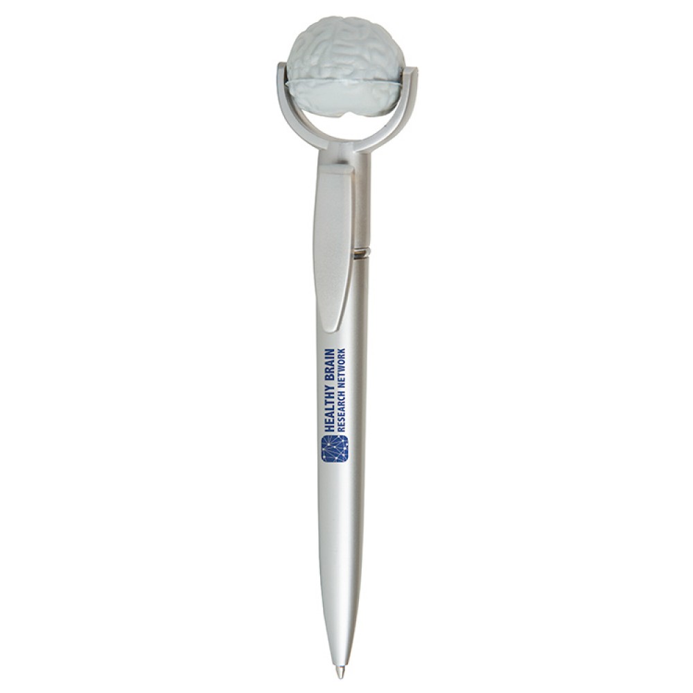 Custom Imprinted Gray Brain Squeeze Top Pen Custom Imprinted Gray Brain Squeeze Top Pen