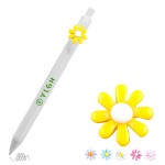 Logo Branded Click Activated Pen With Flower