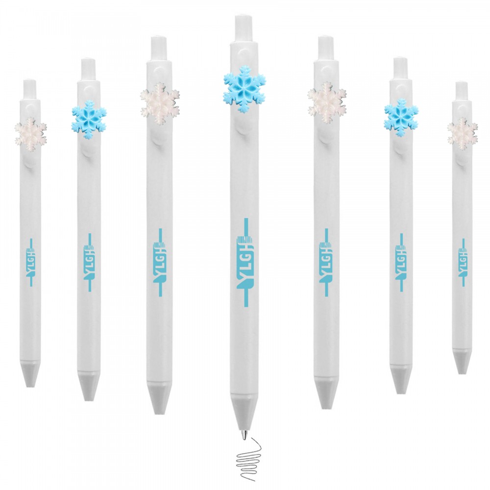 Custom Imprinted Click Pen w/ Snow Flake