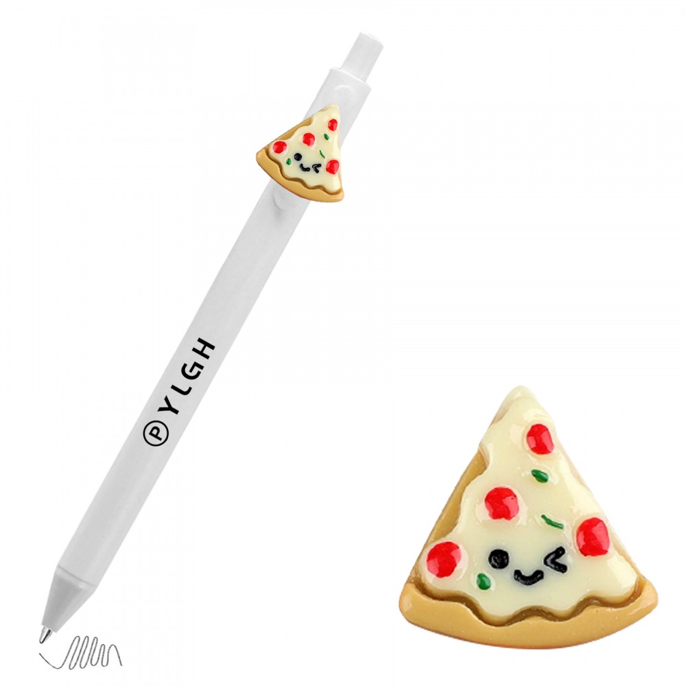 Logo Branded Click Pen w/ Pizza Piece