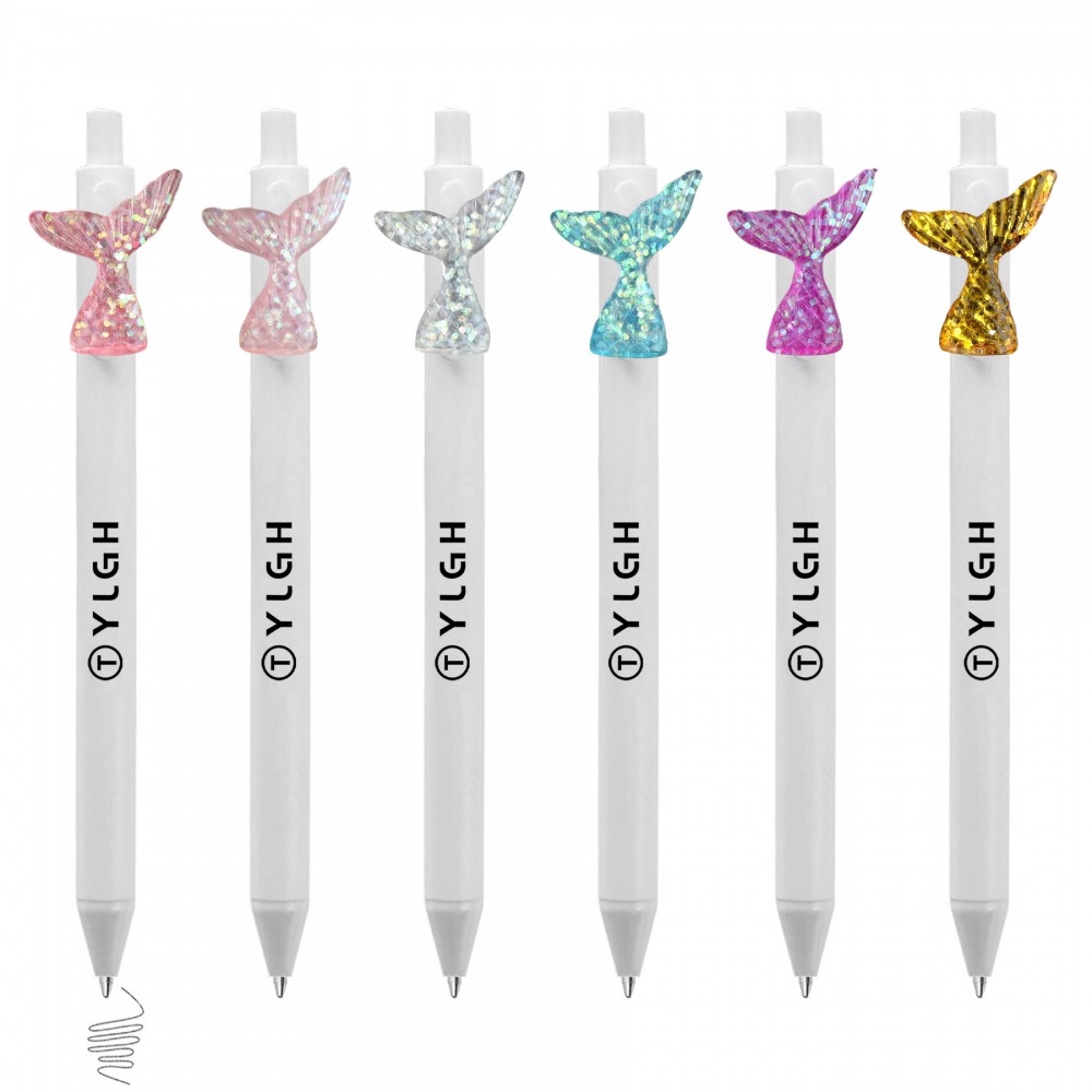 Custom Engraved Click Activated Pen With Fish Tail Custom Engraved Click Activated Pen With Fish Tail
