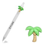 Logo Branded Click Activated Pen w/ Coconut Tree