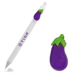 Click Activated Pen With Eggplant Logo Branded
