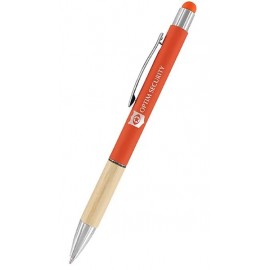 Custom Engraved Saratoga Bamboo Grip Stylus Pen