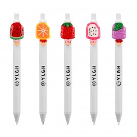 Logo Branded Click Activated Pen With Fruit Popsicle
