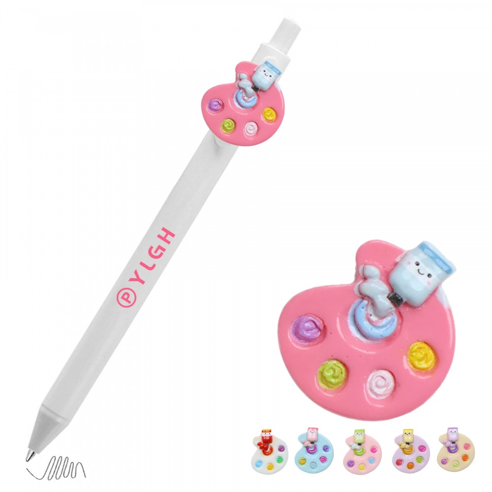 Click Activated Pen with Smile Palette Logo Branded