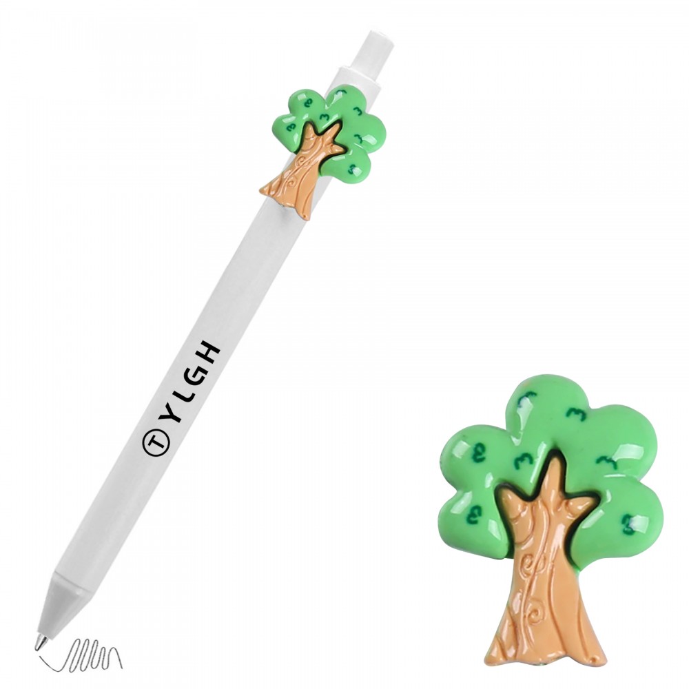 Logo Branded Click Activated Pen with Tree